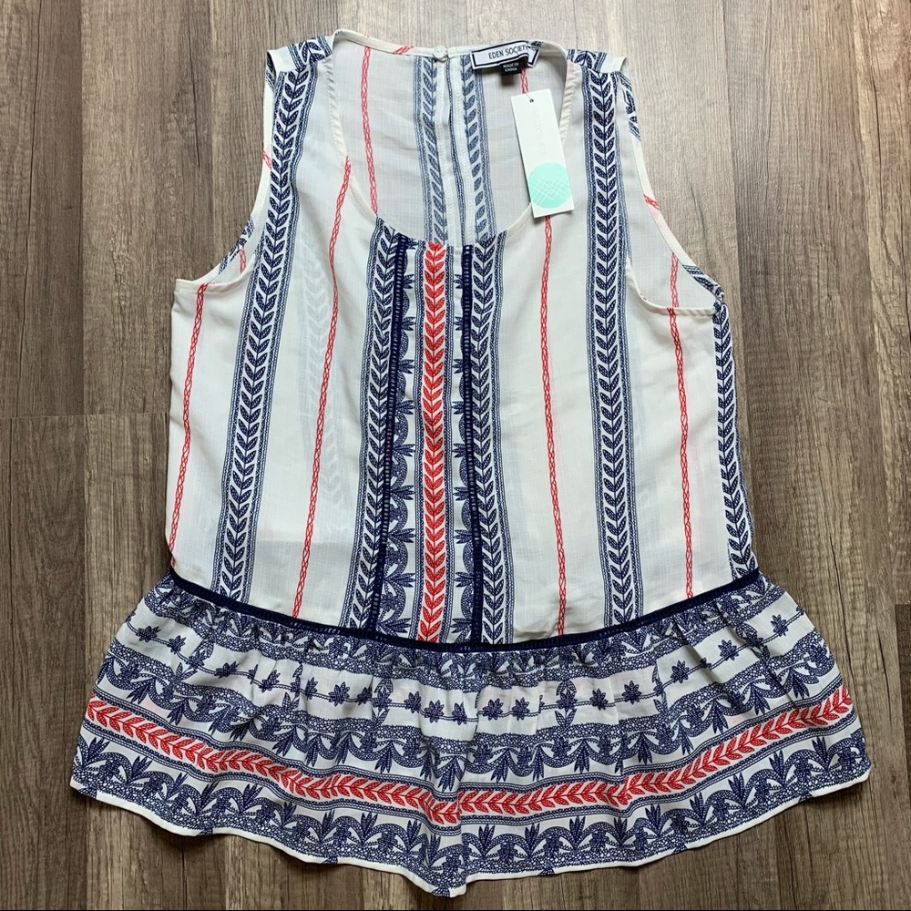 Eden Society Size XS Peplum Top